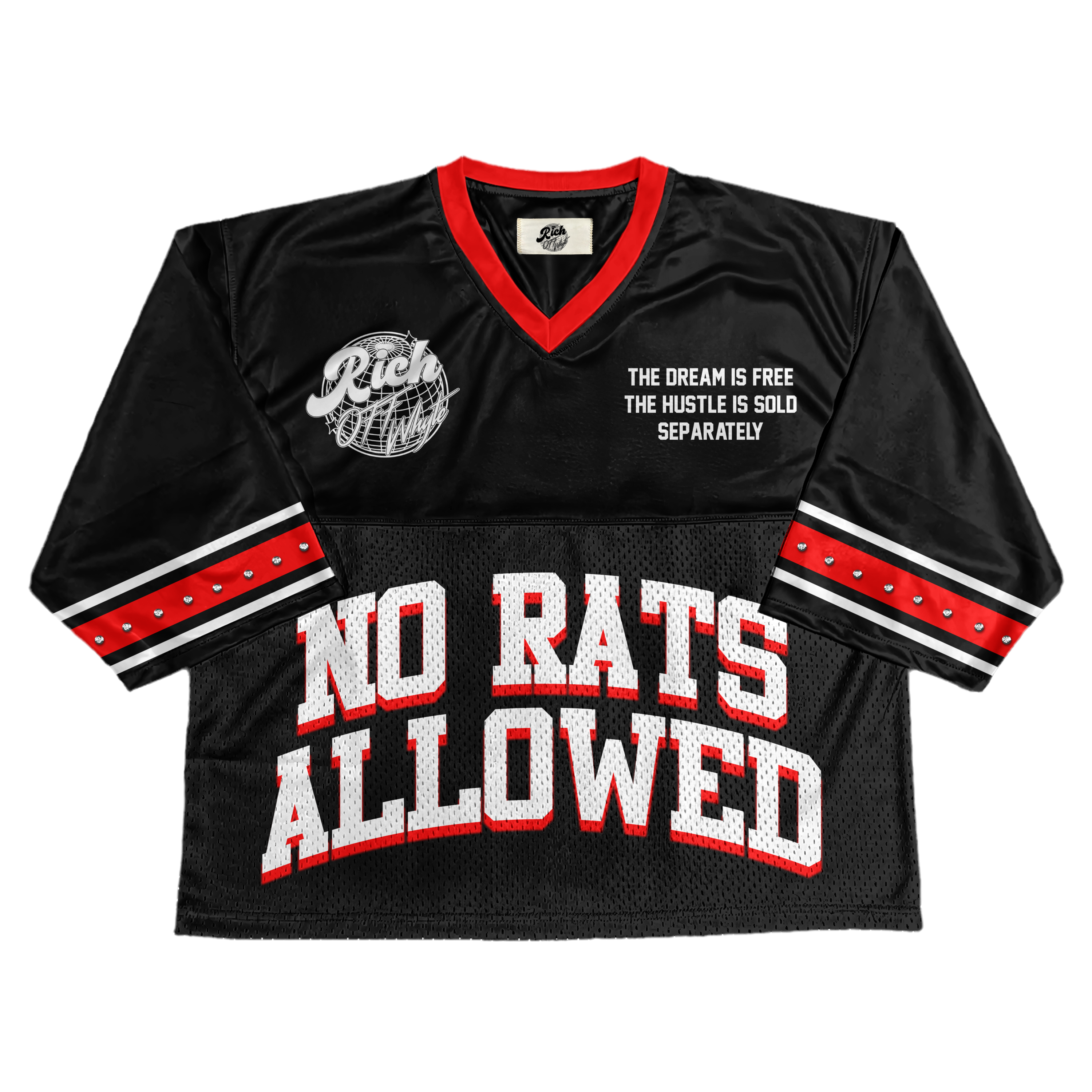 “No Rats Allowed” Black & Red Jersey Set